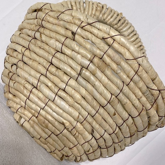 Vintage Plastic Lined Woven Wall Basket Wall Decor Plant Pot Hanging Basket - Picture 7 of 12